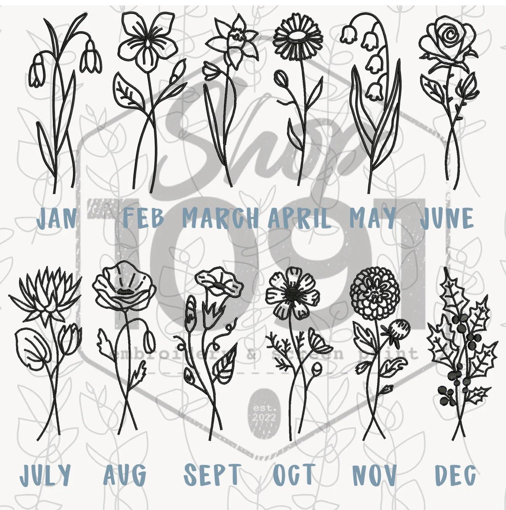 Birth Month Flowers Sweatshirt