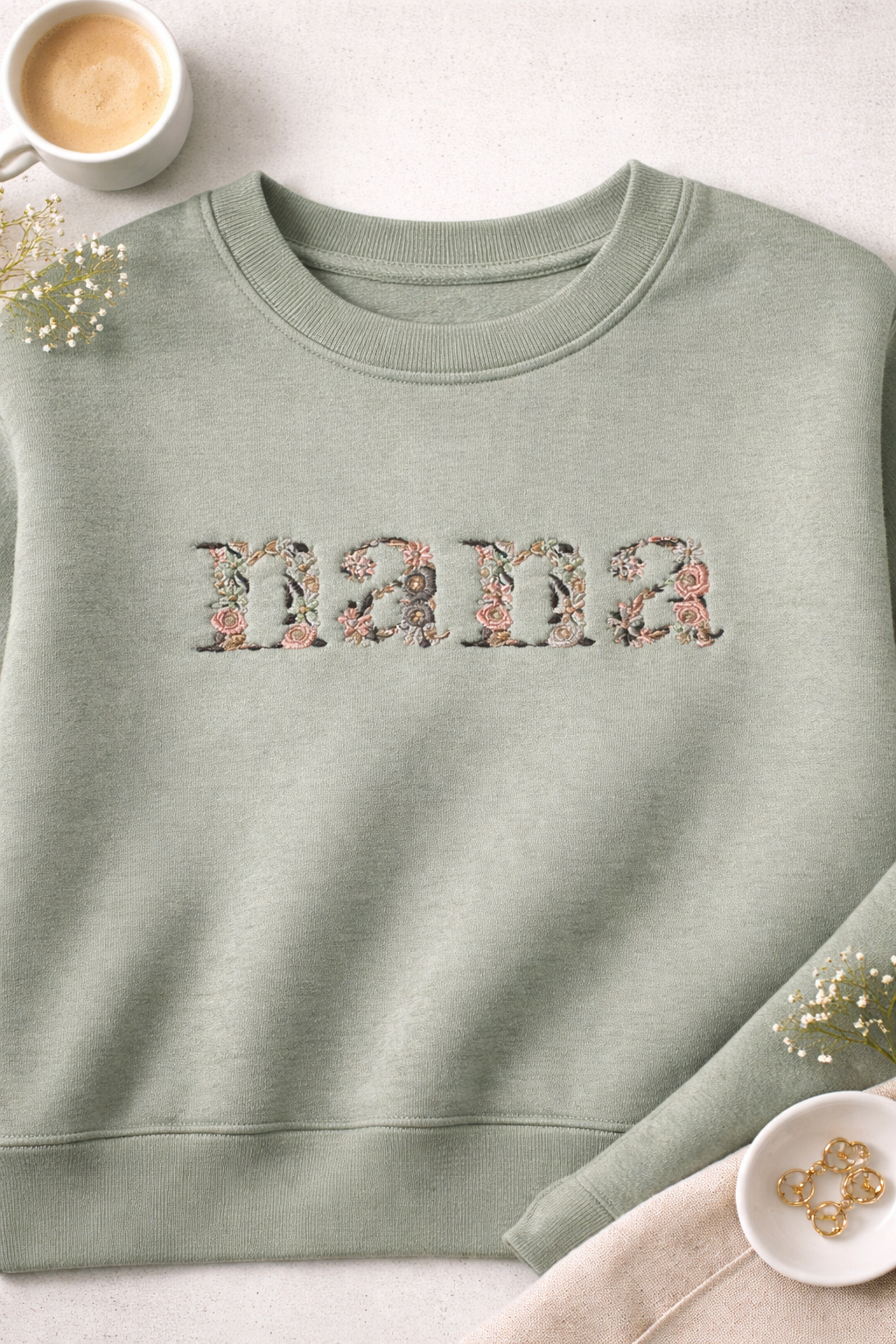 Floral Embroidered Sweatshirt Multicolor