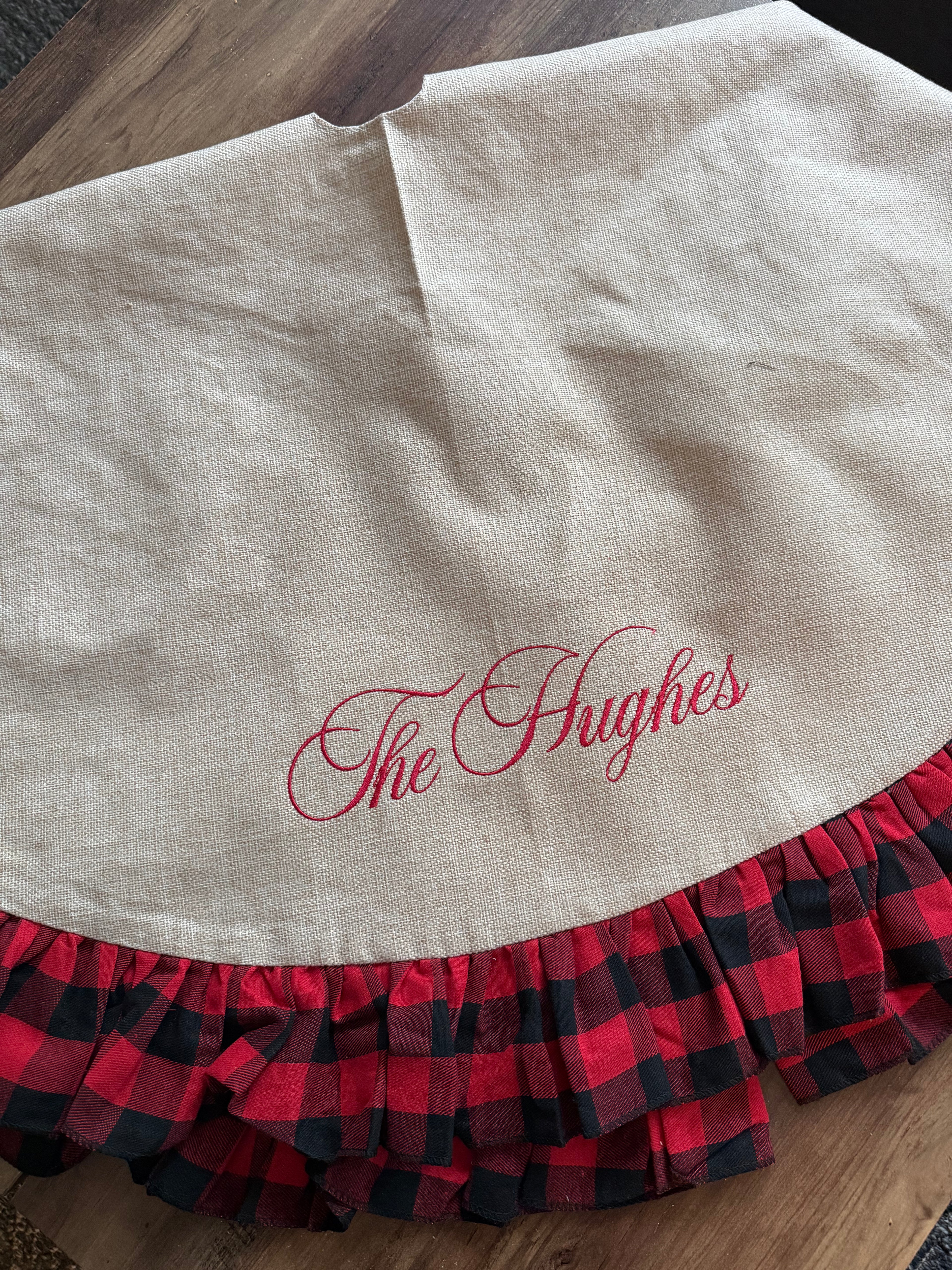 Custom Embroidered tree skirt